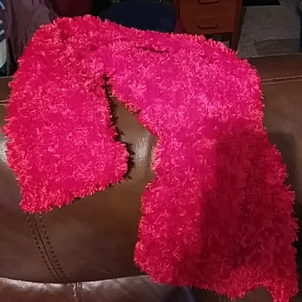 Fluffy Red Scarf